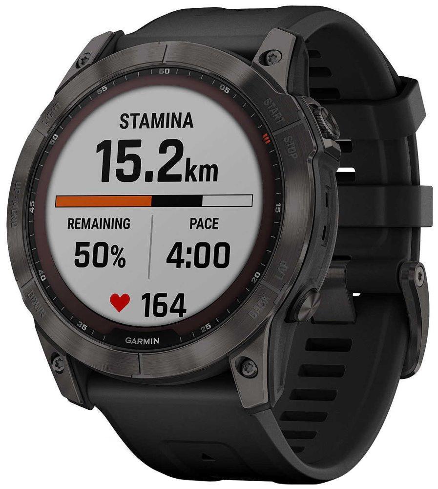 GARMIN chytré sportovní GPS hodinky fenix 7X PRO Sapphire Solar, Grey DLC Titanium / Black Band