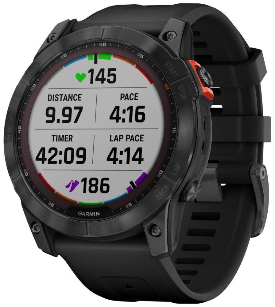 GARMIN chytré sportovní GPS hodinky fenix 7X PRO Solar, Gray / Black Band