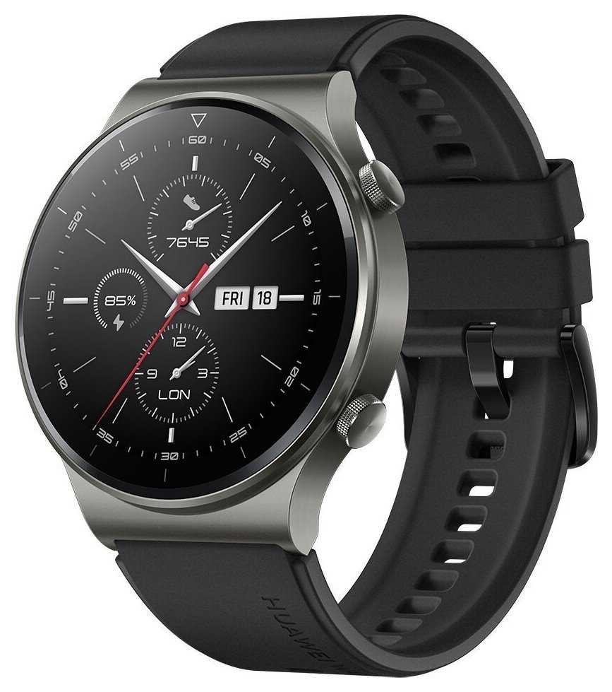 Huawei Watch GT 2 Pro, 46,7 mm, černá / chytré hodinky, fluoroelastomerový řemínek, černá