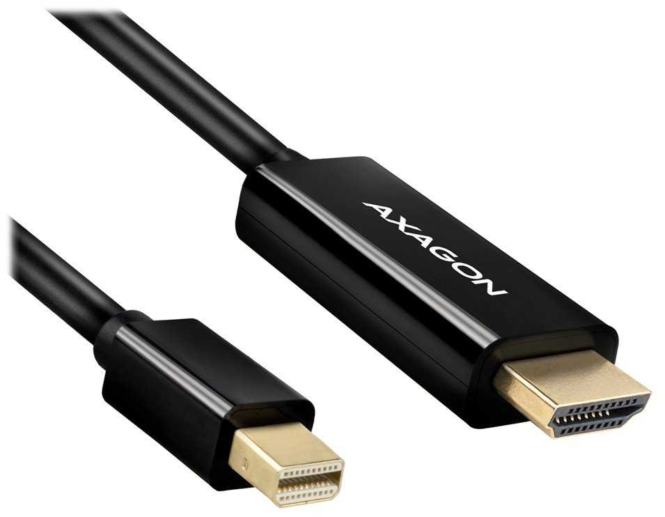 AXAGON adaptér z Mini DisplayPort na HDMI 1.4 / RVDM-HI14C2 / 4k/30Hz / 1,8m