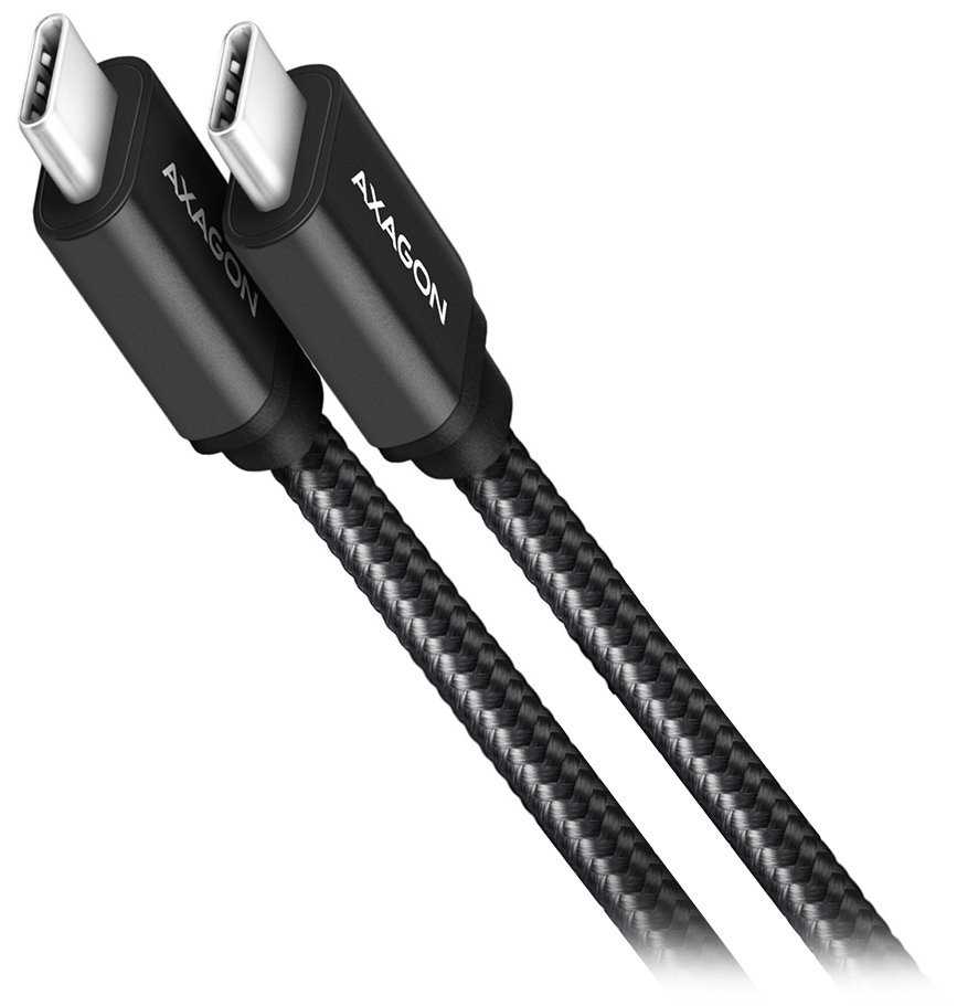 AXAGON datový a nabíjecí kabel SPEED USB-C na USB-C / USB 3.2 Gen1 / PD 60W 3A / ALU / oplet / 3m / černý