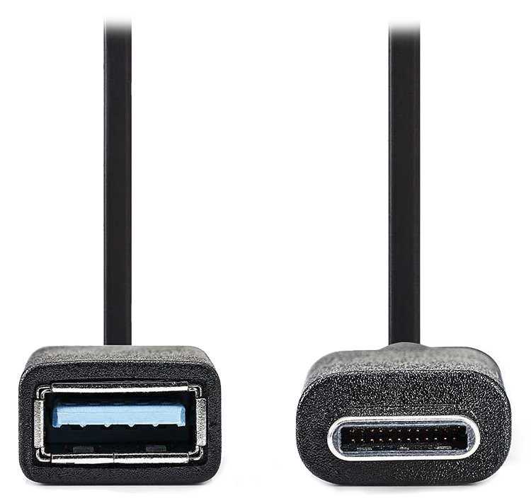 NEDIS adaptér USB 3.0/ zástrčka USB-C - zásuvka USB-A/ černý/ 15cm