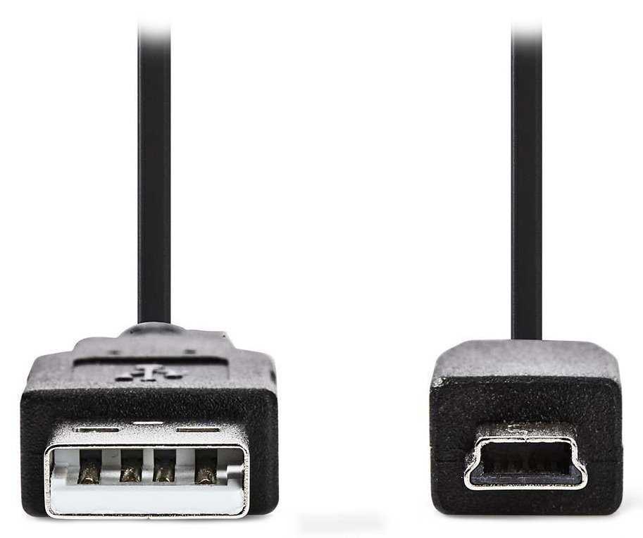 NEDIS kabel USB 2.0/ zástrčka USB-A - 5pinová zástrčka mini USB/ černý/ 2m