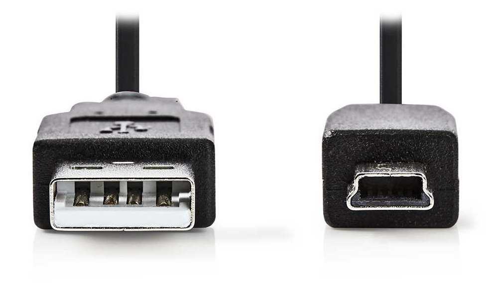 NEDIS kabel USB 2.0/ zástrčka USB-A - 5pinová zástrčka mini USB/ černý/ bulk/ 2m