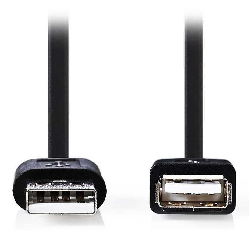NEDIS prodlužovací kabel USB 2.0/ zástrčka USB-A - zásuvka USB-A/ měděný/ černý/ 3m