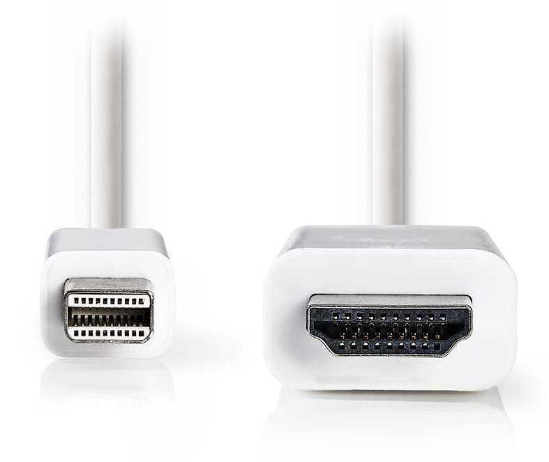 NEDIS kabel mini DisplayPort – HDMI/ mini DisplayPort zástrčka - HDMI zástrčka/ bílý/ blistr/ 2m