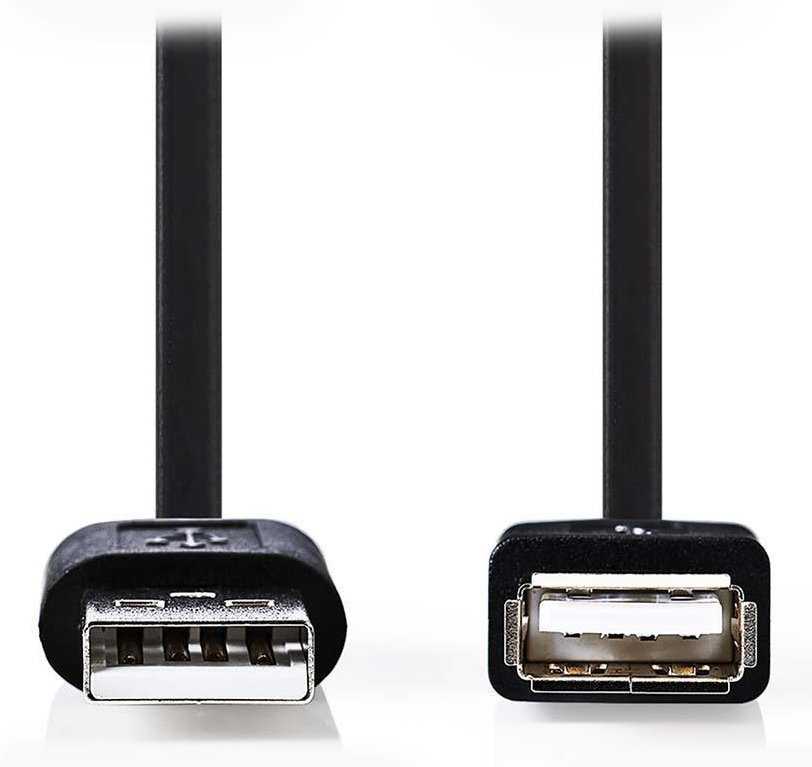 NEDIS prodlužovací kabel USB 2.0/ zástrčka USB-A - zásuvka USB-A/ černý/ 2m
