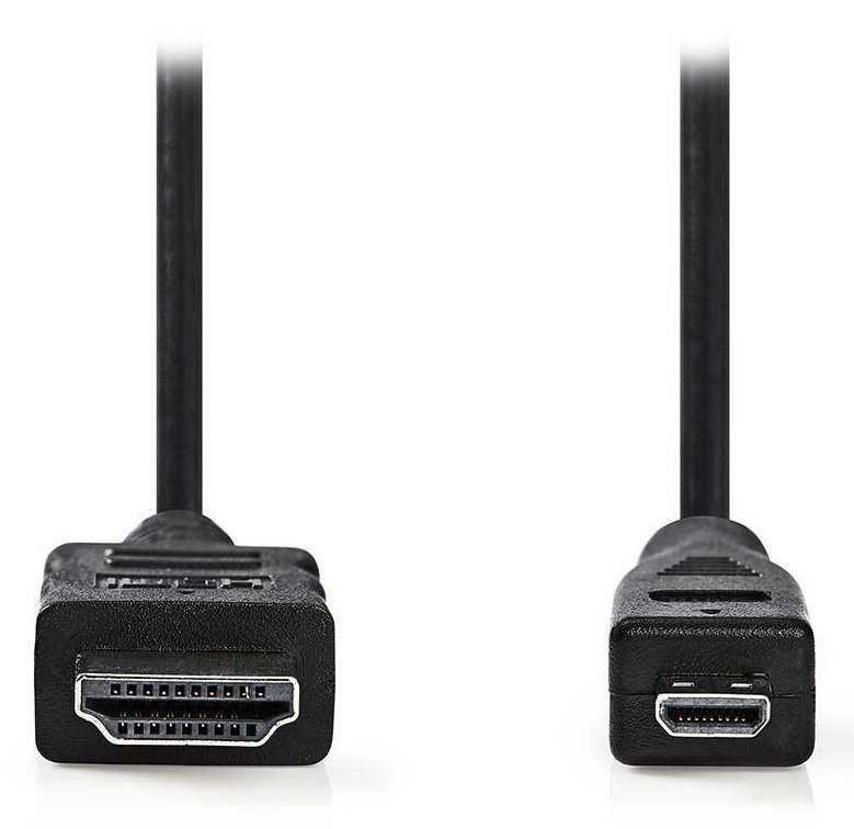 NEDIS High Speed HDMI 1.4 kabel s ethernetem/ 4K@30Hz/ zlacené konektory HDMI-micro HDMI/ černý/ 2m