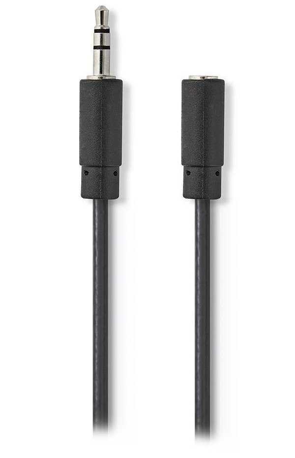 NEDIS prodlužovací stereo audio kabel s jackem/ zástrčka 3,5 mm - zásuvka 3,5 mm/ černý/ 10m