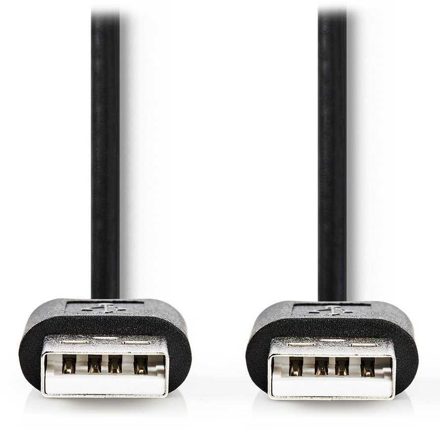 NEDIS kabel USB 2.0/ zástrčka USB-A - zástrčka USB-A/ černý/ bulk/ 1m