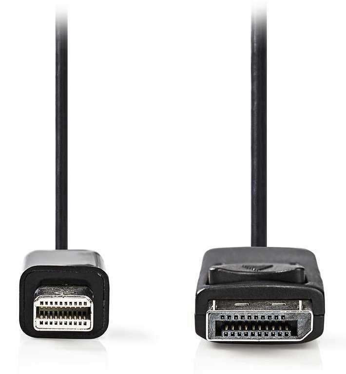 NEDIS kabel Mini DisplayPort/DisplayPort 1.2/ zástrčka mini DisplayPort - zástrčka DisplayPort/ 4K/ černý/ 3m
