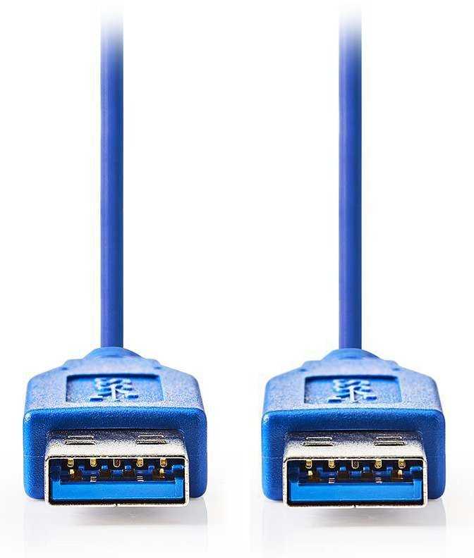 NEDIS kabel USB 3.0/ zástrčka USB-A - zástrčka USB-A/ modrý/ 2m