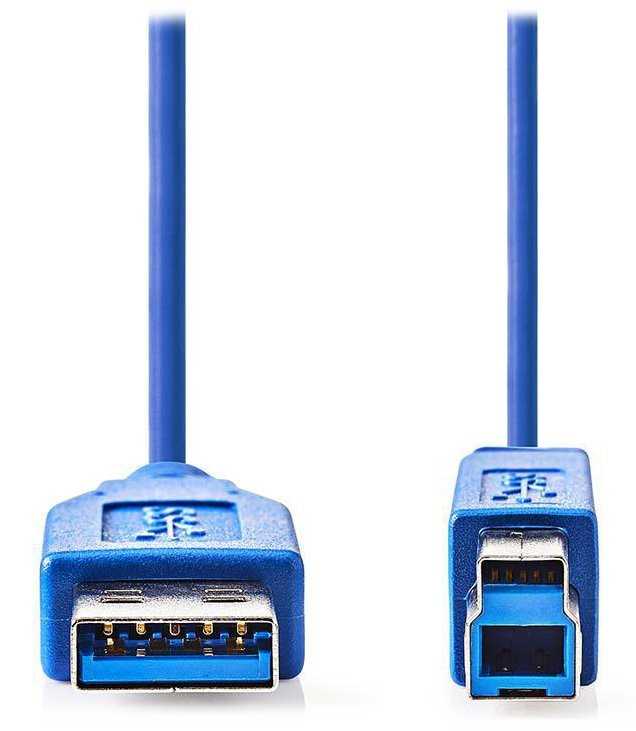 NEDIS kabel USB 3.0/ zástrčka USB-A - zástrčka USB-B/ k tiskárně apod./ modrý/ 2m