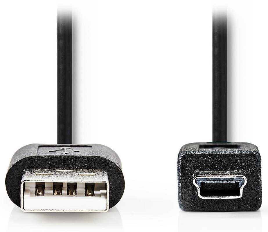 NEDIS kabel USB 2.0/ zástrčka A - 5pinová zástrčka mini USB/ černý/ bulk/ 1m