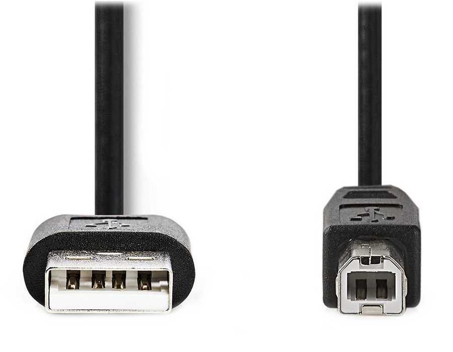 NEDIS kabel USB 2.0/ zástrčka A - zástrčka B/ k tiskárně apod./ černý/ bulk/ 3m