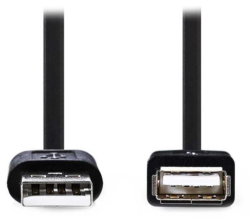 NEDIS prodlužovací kabel USB 2.0/ zástrčka USB-A - zásuvka USB-A/ černý/ bulk/ 3m