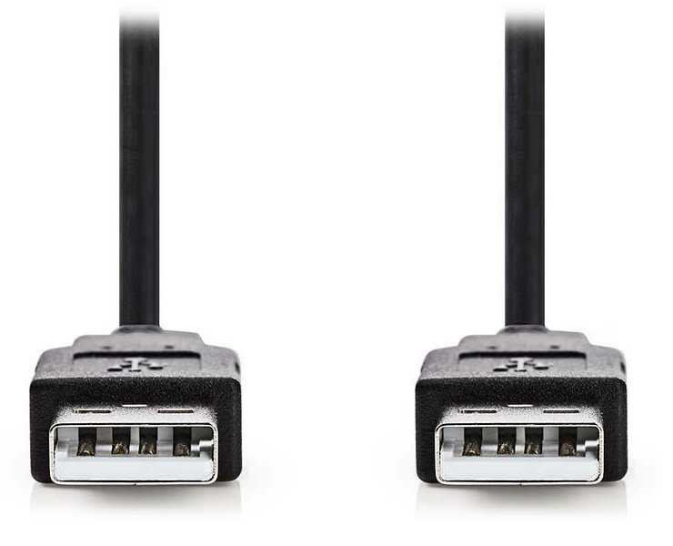 NEDIS kabel USB 2.0/ zástrčka USB-A - zástrčka USB-A/ černý/ 1m