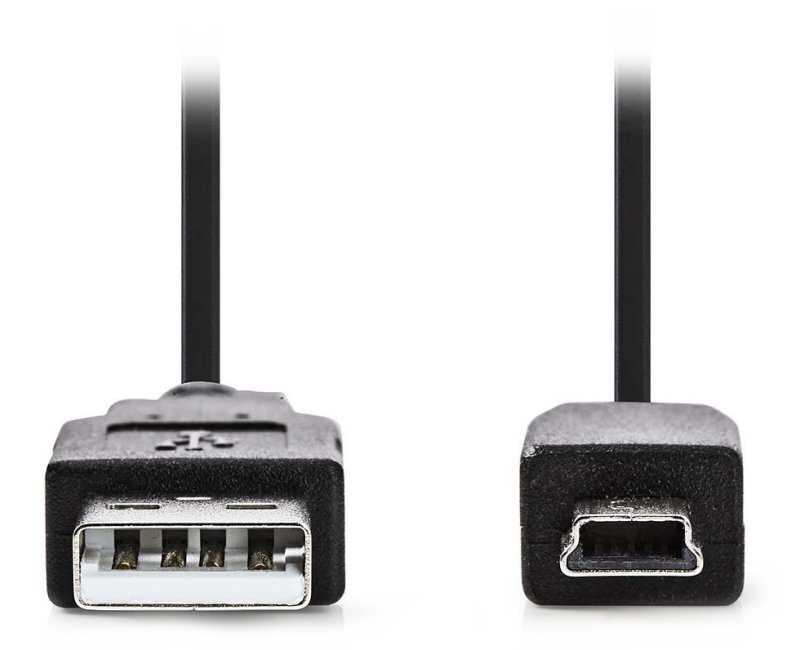 NEDIS kabel USB 2.0/ zástrčka USB-A - 5pinová zástrčka mini USB/ černý/ blistr/ 2m