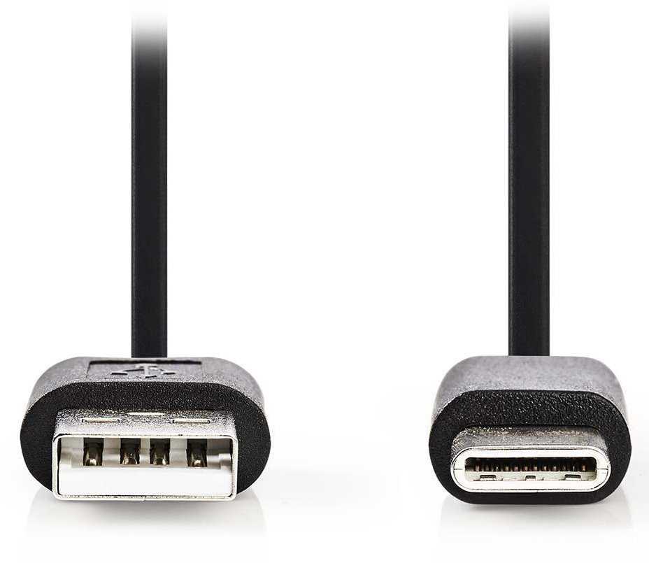 NEDIS kabel USB 2.0/ zástrčka USB-C - zástrčka USB-A/ černý/ 10cm