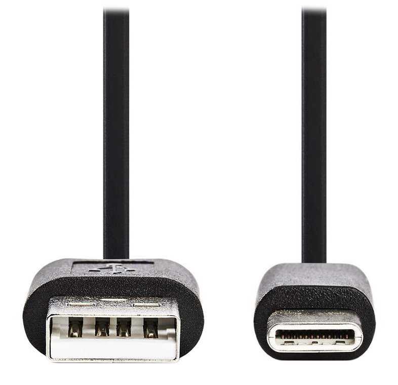 NEDIS kabel USB 2.0/ zástrčka USB-C - zástrčka USB-A/ černý/ 2m