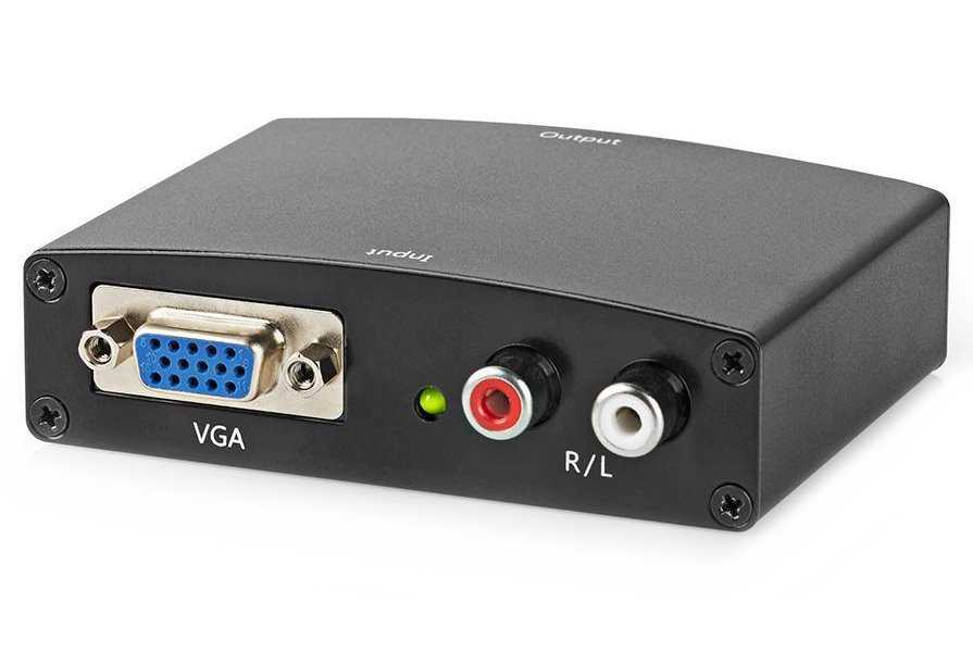NEDIS převodník VGA na HDMI/ 2x RCA/ černý
