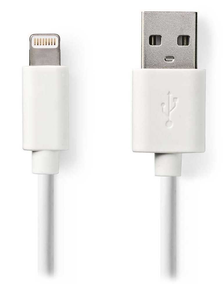 NEDIS synchronizační a nabíjecí kabel pro zařízení Apple/ konektor Lightning/ zástrčka USB 2.0 A/ bílý/ blistr/ 1m