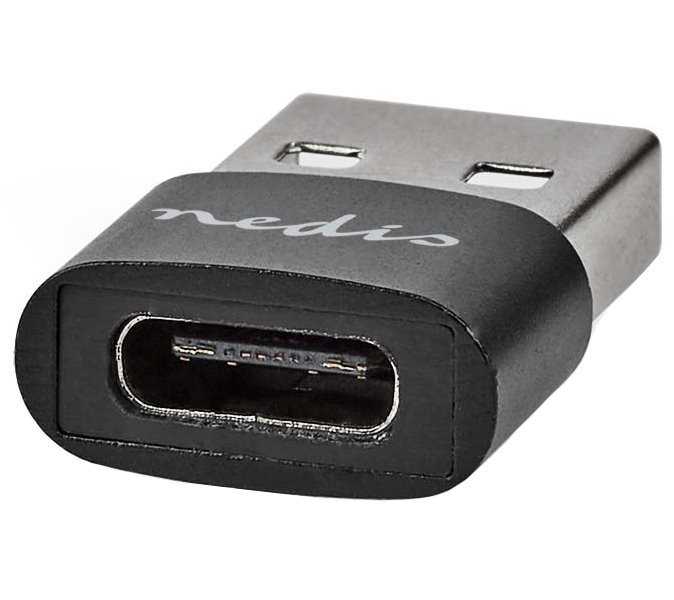 NEDIS adaptér USB/ konektory USB 2.0 A – USB-C zásuvka/ černý