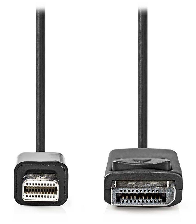 NEDIS kabel mini DisplayPort/DisplayPort 1.2/ zástrčka mini DisplayPort - zástrčka DisplayPort/ 4K/ černý/ 2m