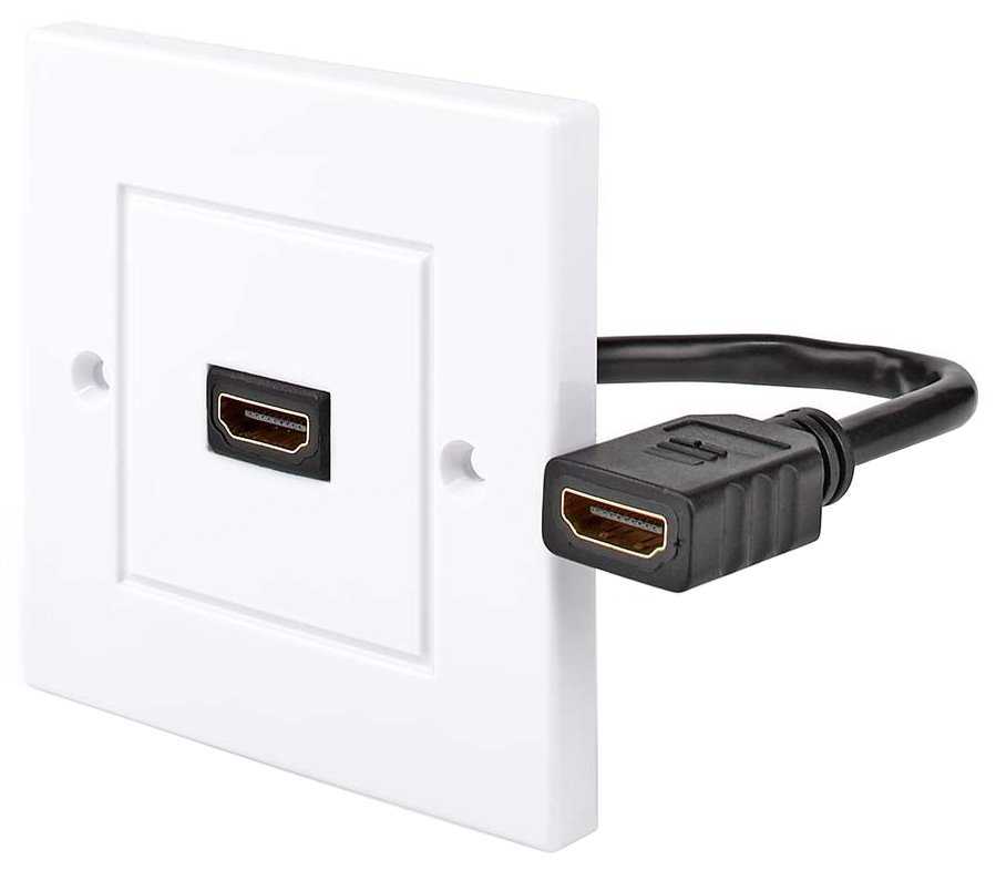 NEDIS nástěnný Box HDMI/ 1x HDMI zásuvka/ 4K@60Hz/ 18 Gbps/ pozlacené/ černo-bílý