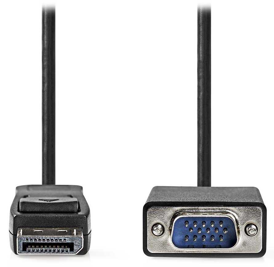 NEDIS kabel DisplayPort - VGA/ zástrčka DisplayPort - zástrčka VGA/ černý/ 2m