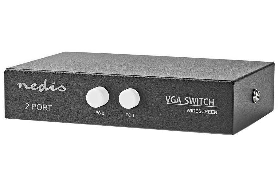 NEDIS VGA přepínač/ 2x VGA vstup/ 1x VGA výstup/ rozlišení 2560x1600/ černý/ BOX