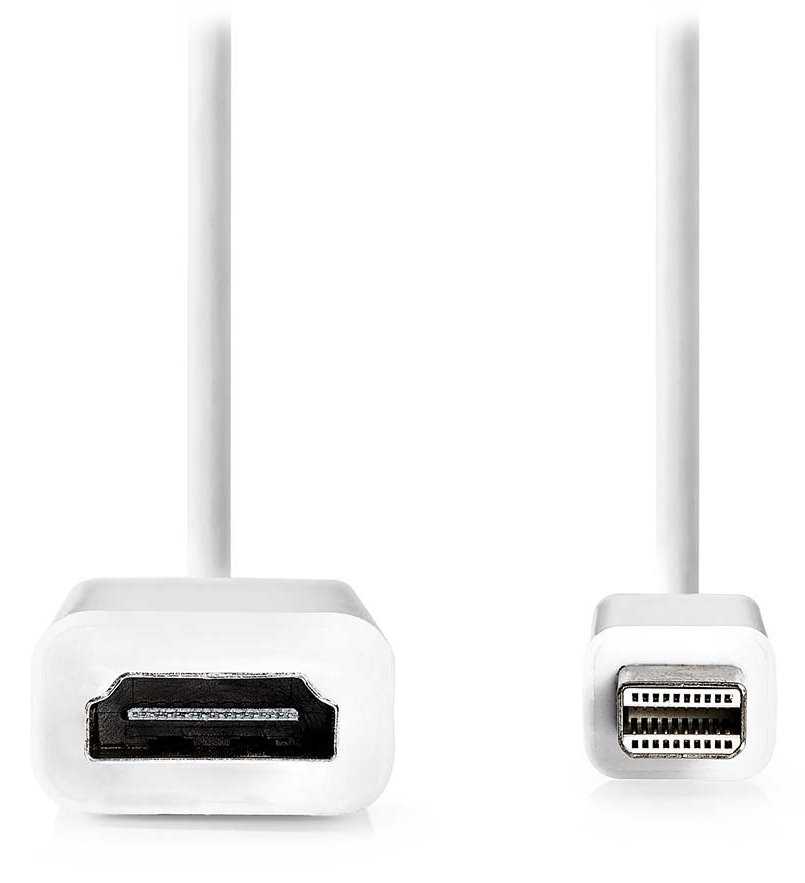 NEDIS kabel mini DisplayPort – HDMI/ mini DisplayPort zástrčka - HDMI zásuvka/ bílý/ blistr/ 20cm