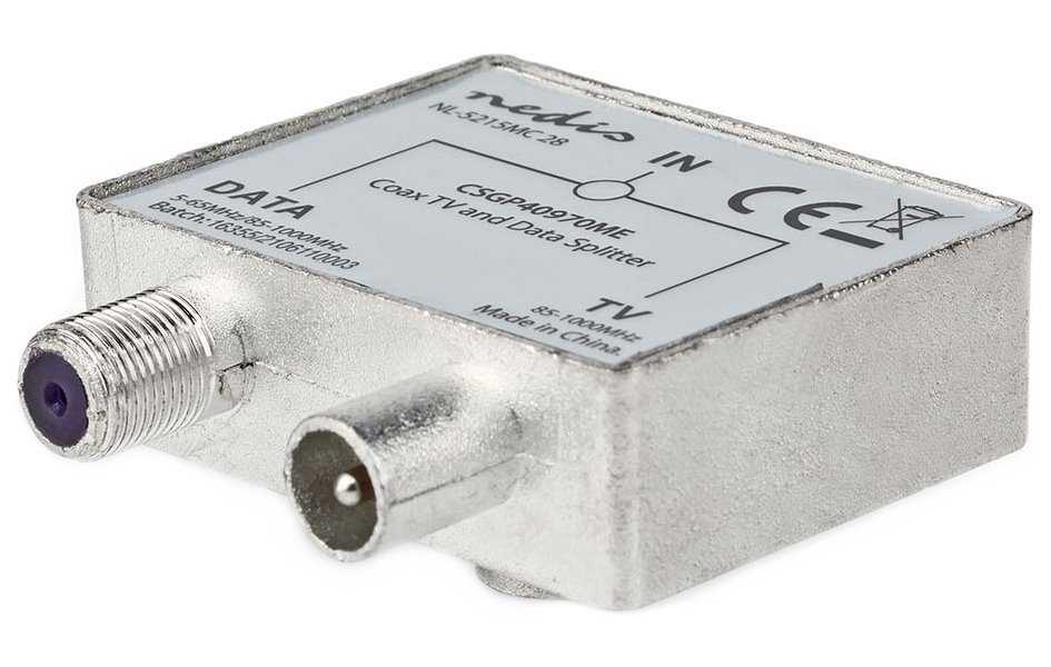 NEDIS satelitní anténní adaptér/ zásuvka F/ zástrčka IEC (Koax)/ zásuvka IEC (Koax)/ poniklovaný/ 75 Ohm/ Kov/ BOX