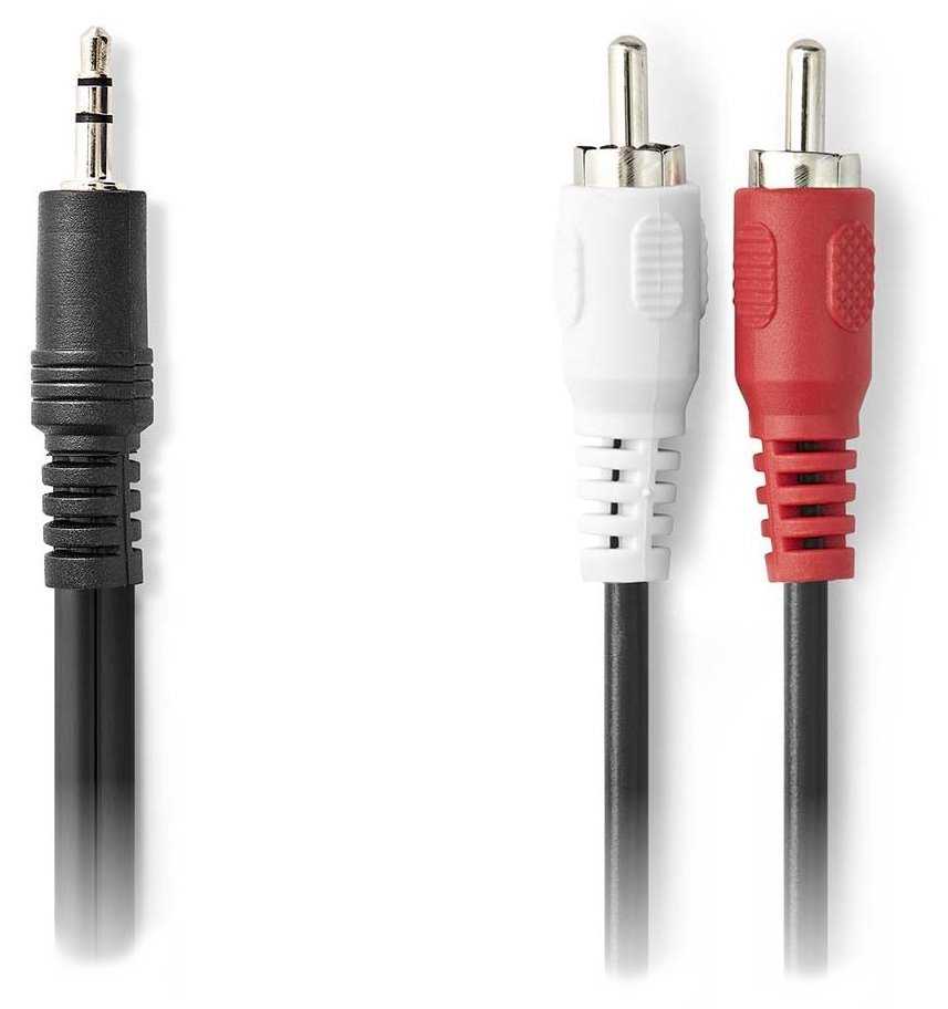 NEDIS redukční stereo audio kabel s jackem/ zástrčka 3,5 mm - 2x zástrčka RCA/ černý/ bulk/ 1,5m