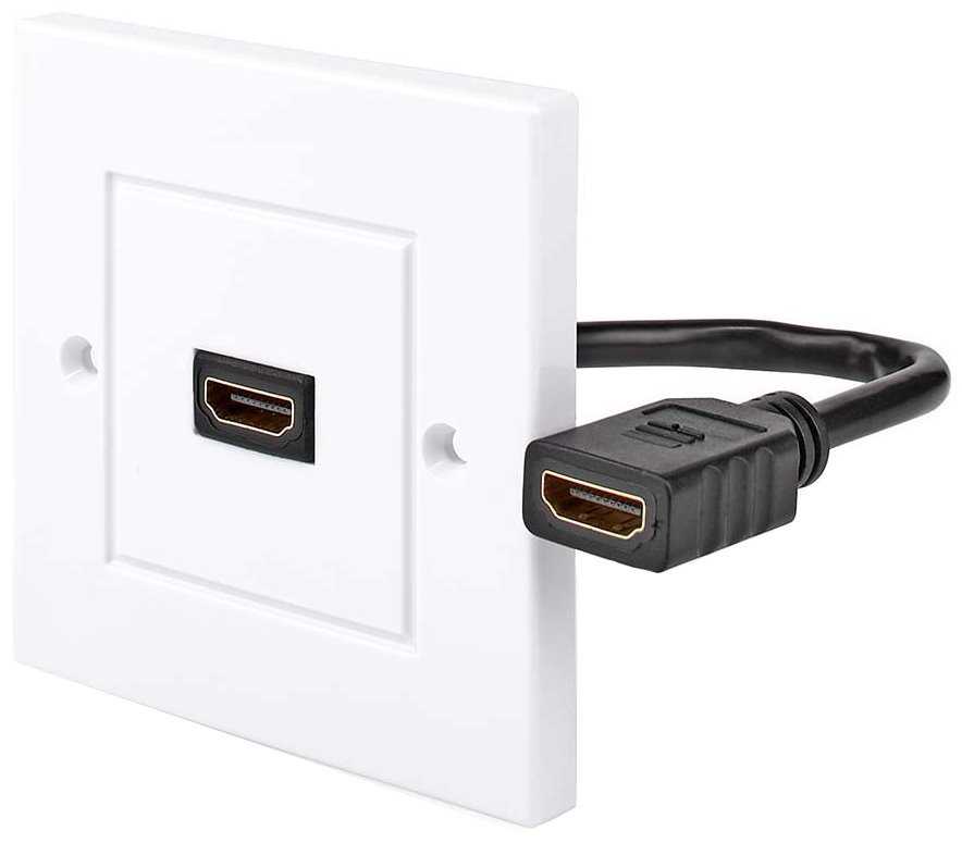 NEDIS nástěnný Box HDMI/ 1x HDMI zásuvka/ 4K@60Hz/ 18 Gbps/ pozlacené/ box/ černo-bílý