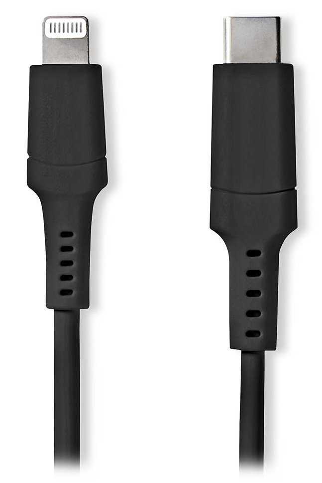 NEDIS Lightning kabel/ USB 2.0/ Apple Lightning 8pinový/ USB-C zástrčka/ kulatý/ černý/ box/ 1m