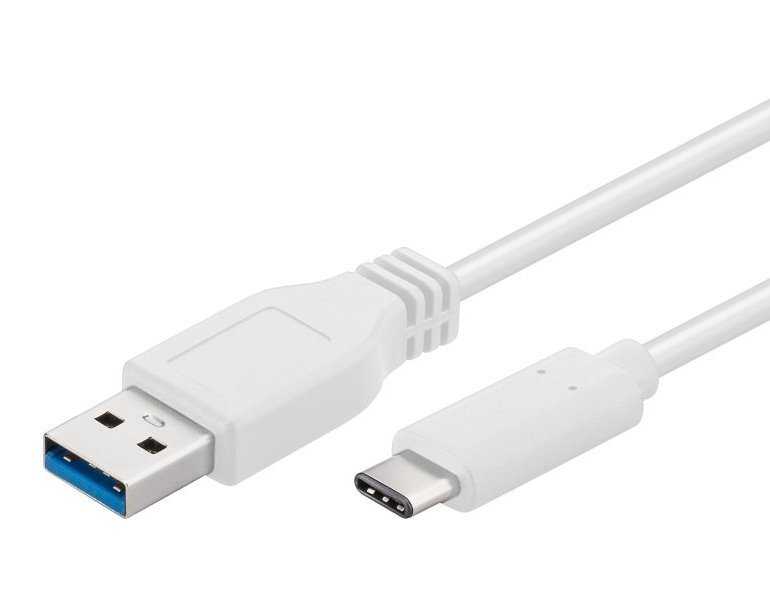 PremiumCord Kabel USB 3.1 typ C/male - USB 3.0  A/male/ 2m/ bílý
