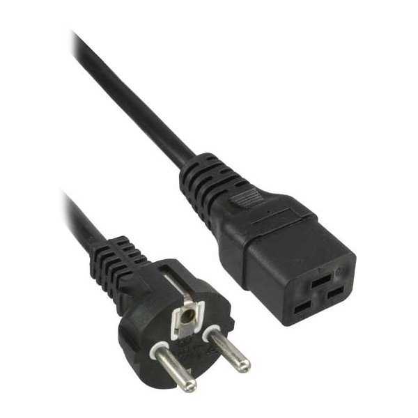 PremiumCord Kabel síťový k počítači 230V 16A 1,5m  IEC 320 C19 konektor