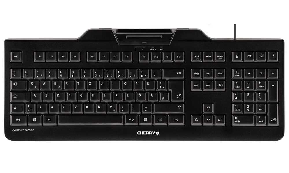CHERRY klávesnice se čtečkou karet KC 1000 SC/ USB/ ISO 7816 podporované karty/ černá/ EU layout