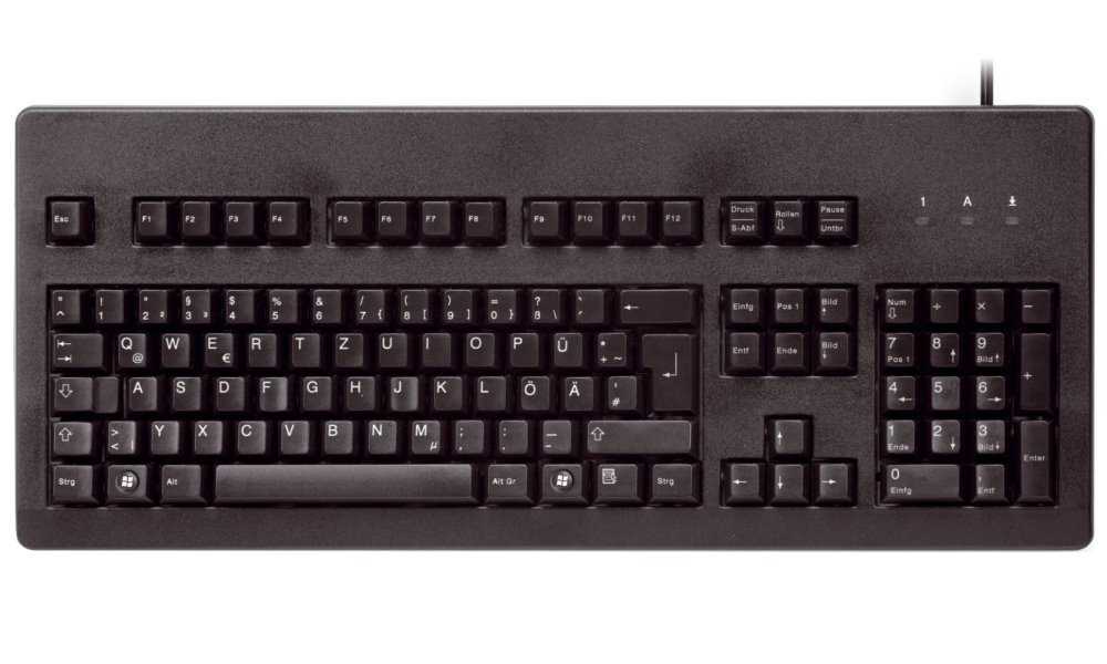 CHERRY G80-3000 BLACK SWITCH mechanická klávesnice EU layout černá USB / PS2 redukce