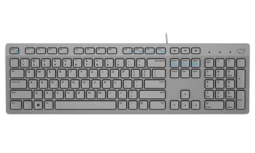 DELL klávesnice KB216/ multimediální/ německá/ GER/ DE/ USB/ drátová/ šedá
