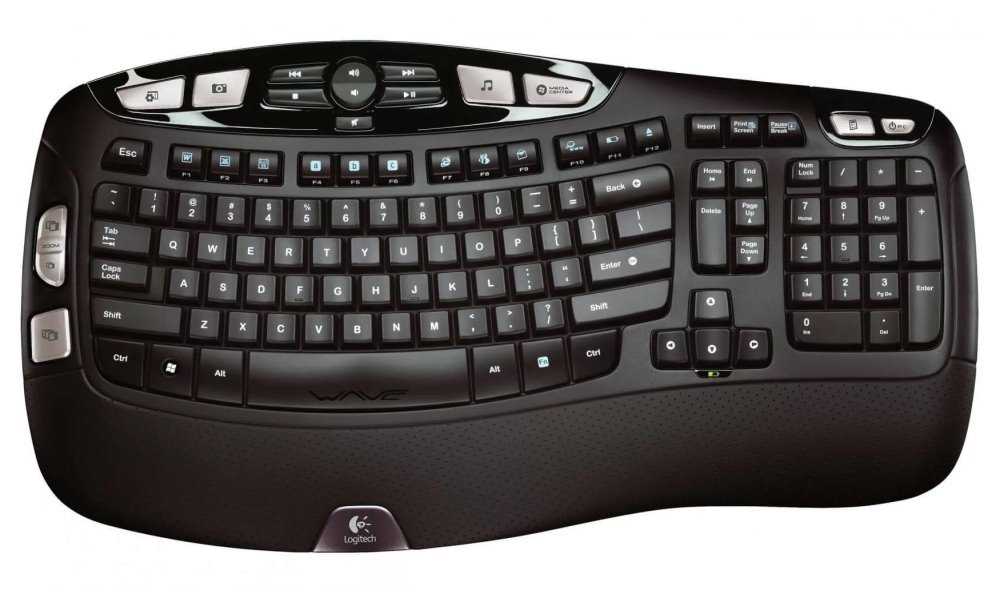 Logitech klávesnice K350 / bezdrátová/ USB/ UK layout