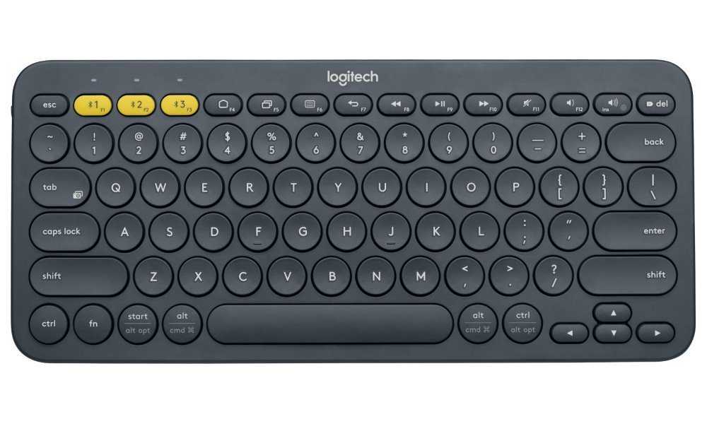 Logitech klávesnice K380 / Bezdrátová/ Bluetooth/ US layout/ šedá