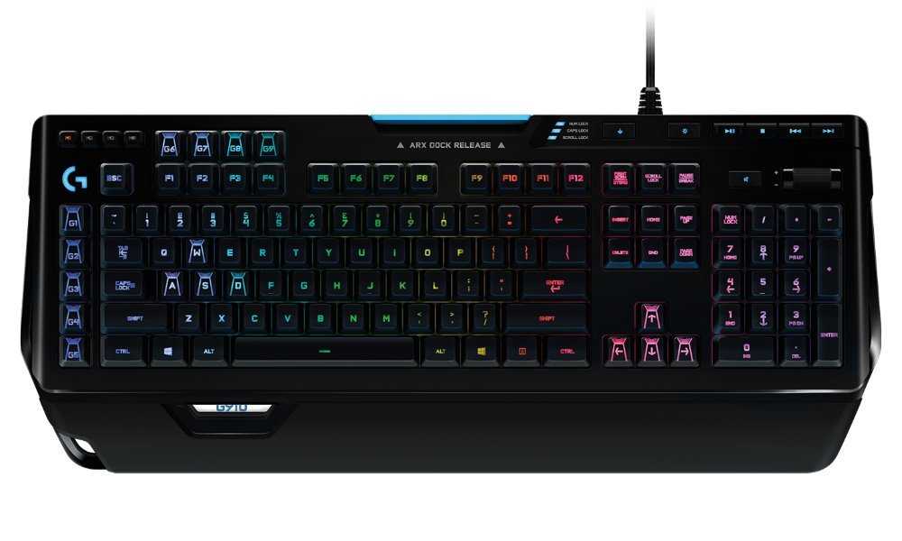 Logitech herní klávesnice G910 Orion Spectrum/ LIGHTSYNC RGB/ mechanická/ ROMER-G/ USB/ US layout/ Carbon