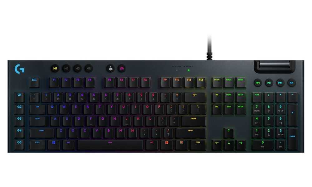 Logitech herní klávesnice G815 LIGHTSYNC RGB/ mechanická/ GL taktilní/ USB/ US layout/ Carbon