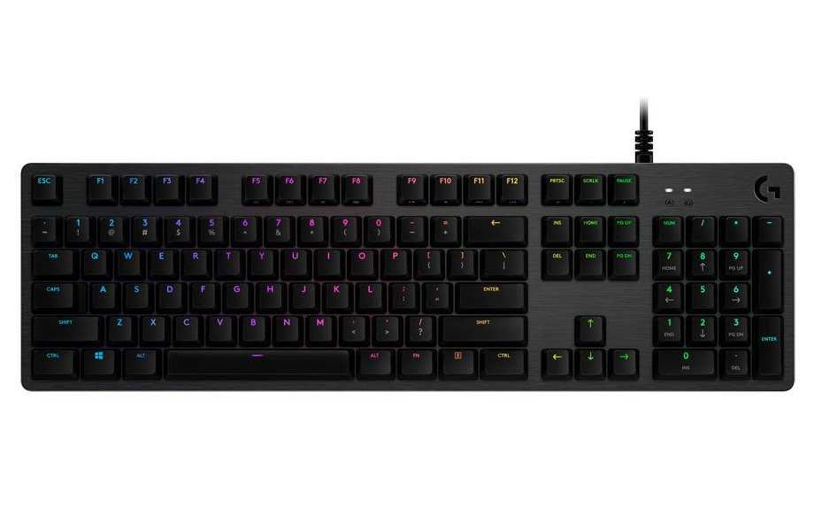 Logitech herní klávesnice G512 LIGHTSYNC RGB/ mechanická/ GX Brown/ USB/ US layout/ Carbon