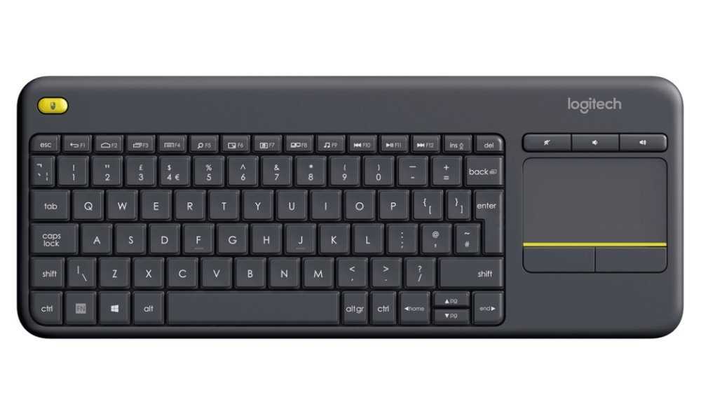 Logitech klávesnice K400 Plus/ Bezdrátová/ 2.4GHz/ Touchpad/ USB přijímač/ CZ/ Černá