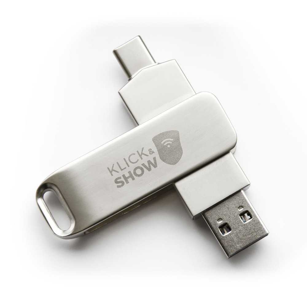 Kindermann KLICK & SHOW USB A/C Drive / Dual USB A/C Drive with pre-installed PC-Client