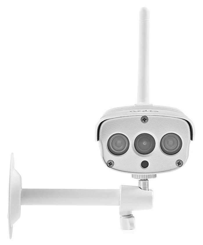 NEDIS IP kamera/ venkovní/ IP67/ Wi-Fi/ 1080p/ PIR senzor/ IR až 15 m/ LAN/ microSD/ Cloud/ Android/ iOS/ adaptér/ bílá
