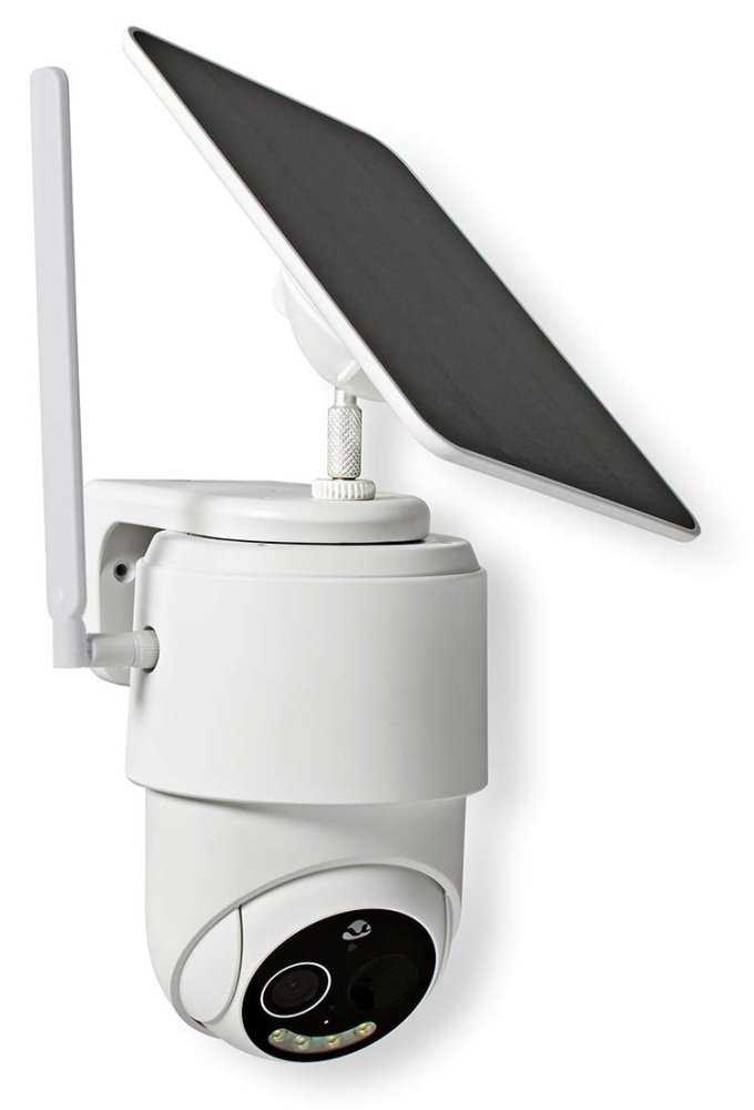 NEDIS IP kamera 4G solární/ venkovní/ IP65/ Wi-Fi/ 1080p/ PIR senzor/ USB-C/ microSD/ noční vidění/ Android/ iOS/ bílá